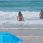 Rafraîchissement sur une plage landaise