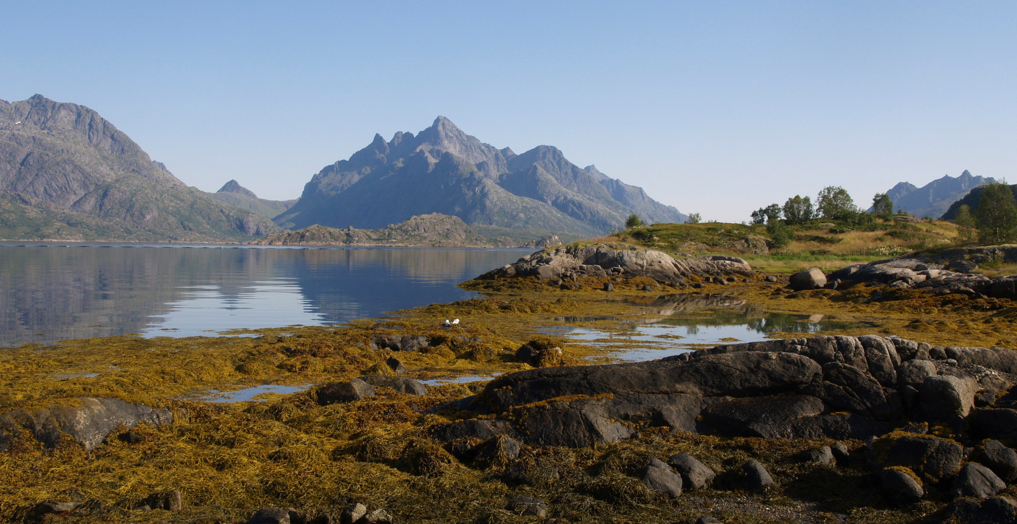 Raftsund near Digermulen, view to Svartsundtinden