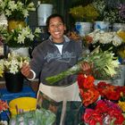 Ragazza che vendeva fiori a Cape Town