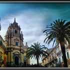 Ragusa Ibla.Piazza Duomo e la Cattedrale di San Giorgio