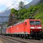 Railion BR 185-Doppeltraktion am Gotthard