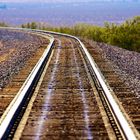 Railroad in the heat of Mojave