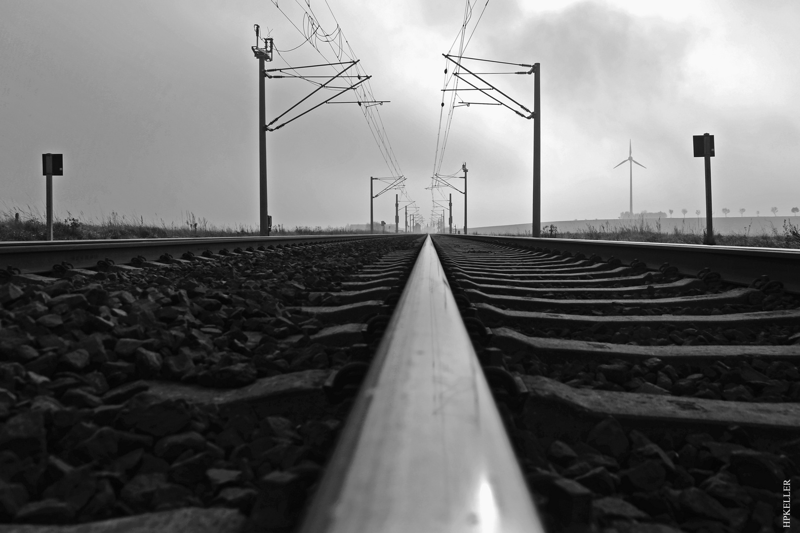 Railway tracks in the morning.