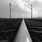 Railway tracks in the morning.