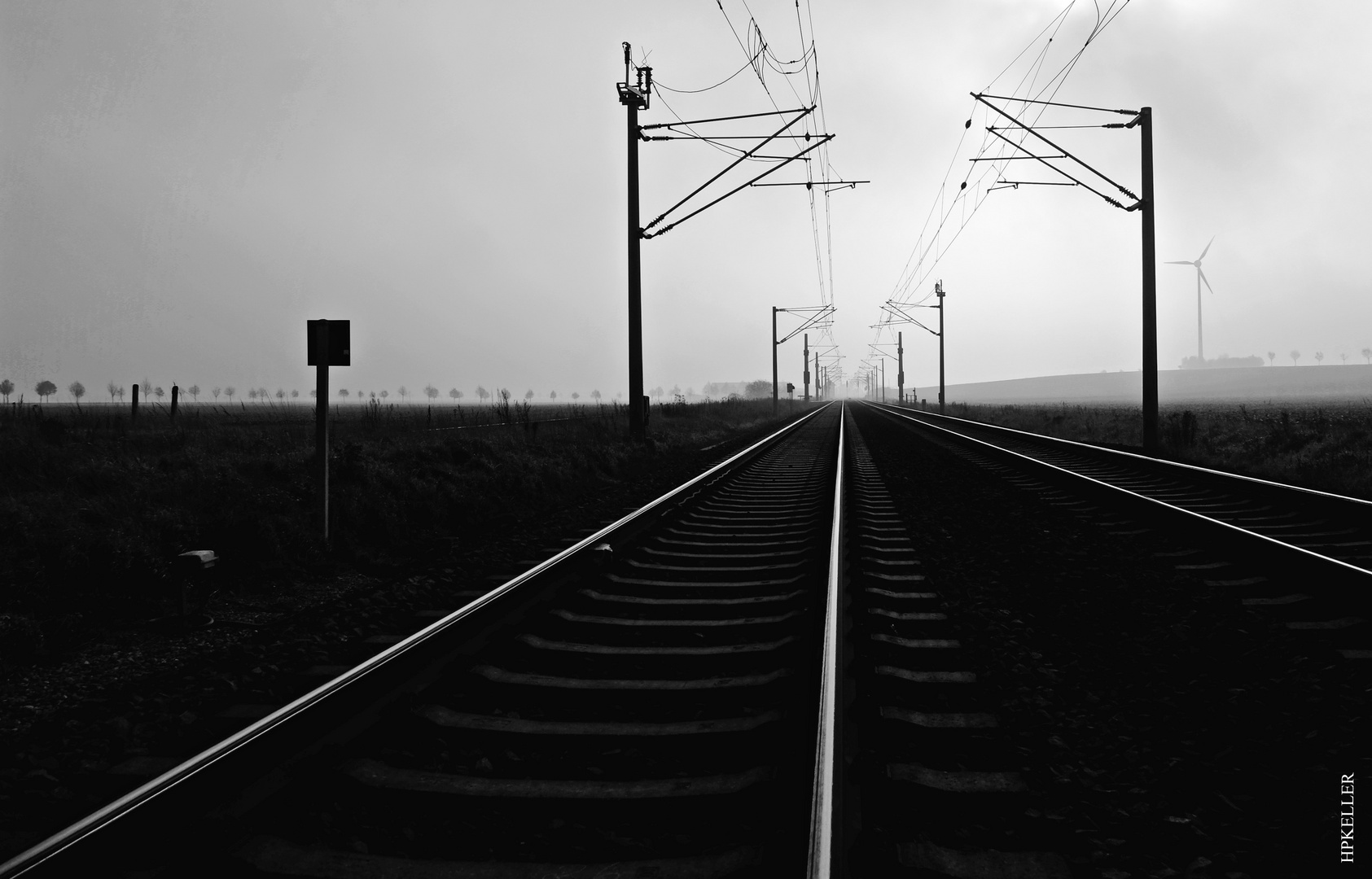 Railway tracks in the morning, near Dessau.