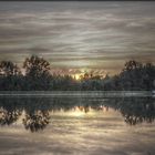 Rain am Lech bei Sonnenuntergang