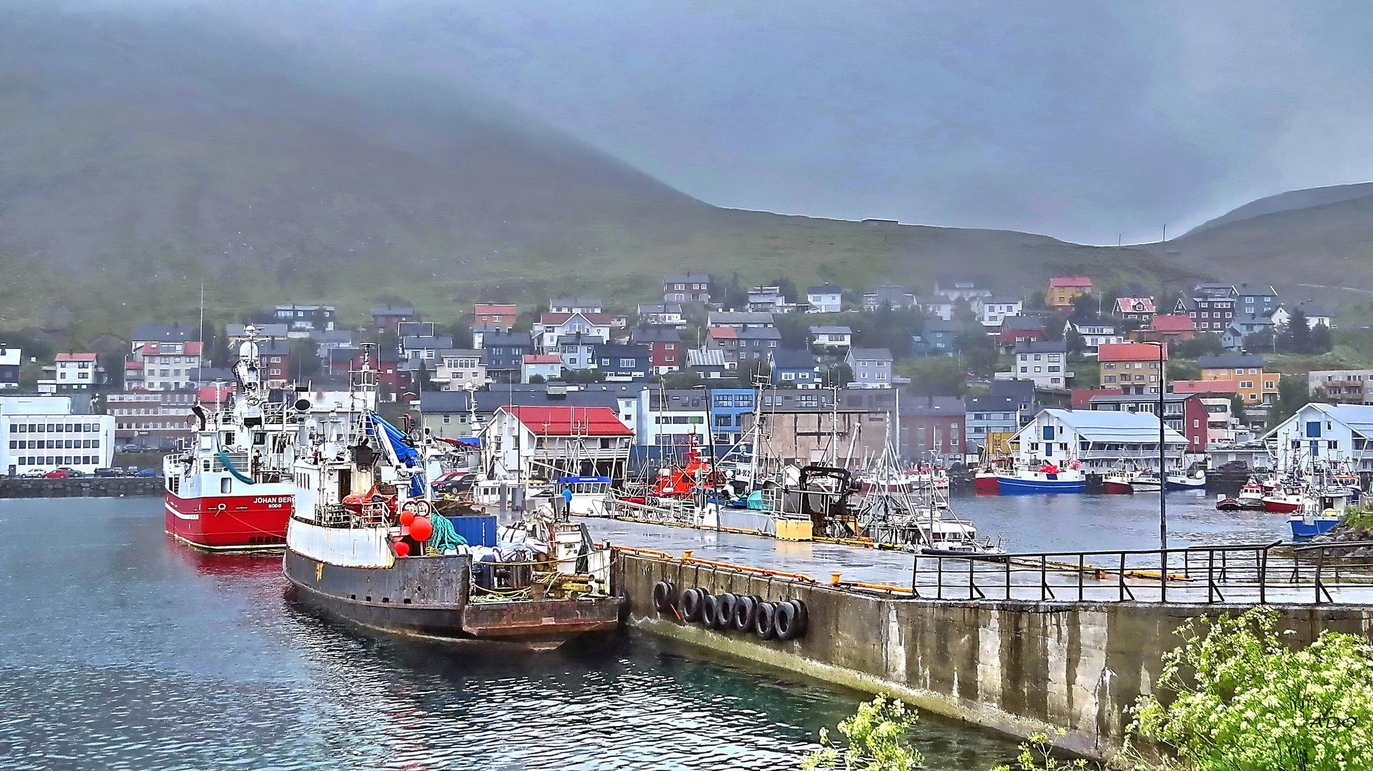 Rain and Fog in Honningsvåg