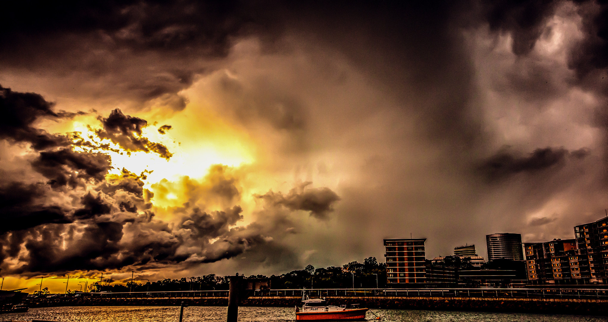 Rain And Sunset In Darwin