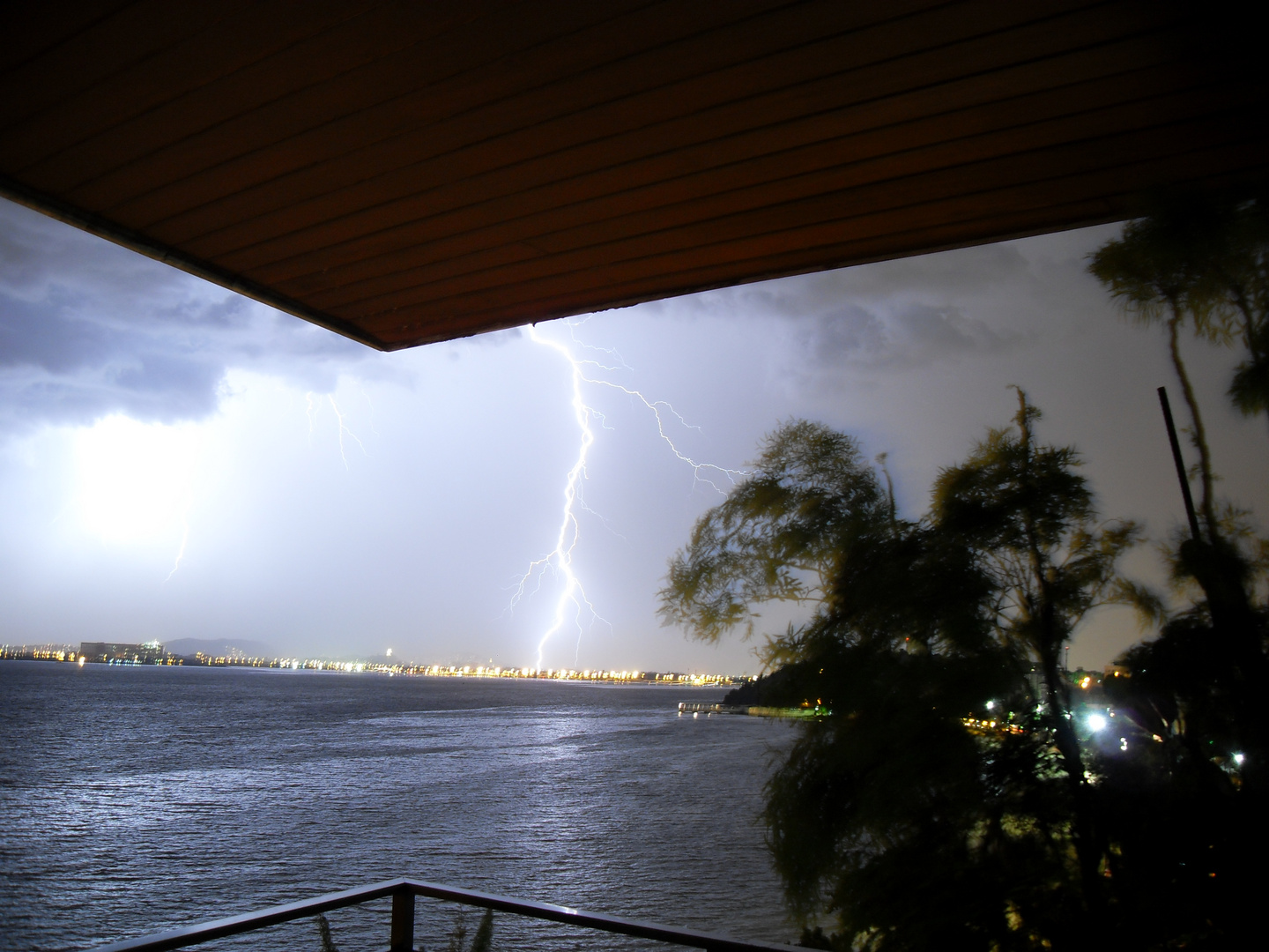 Rain in the Bica"s Beach in the night- RJ