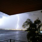 Rain in the Bica"s Beach in the night- RJ