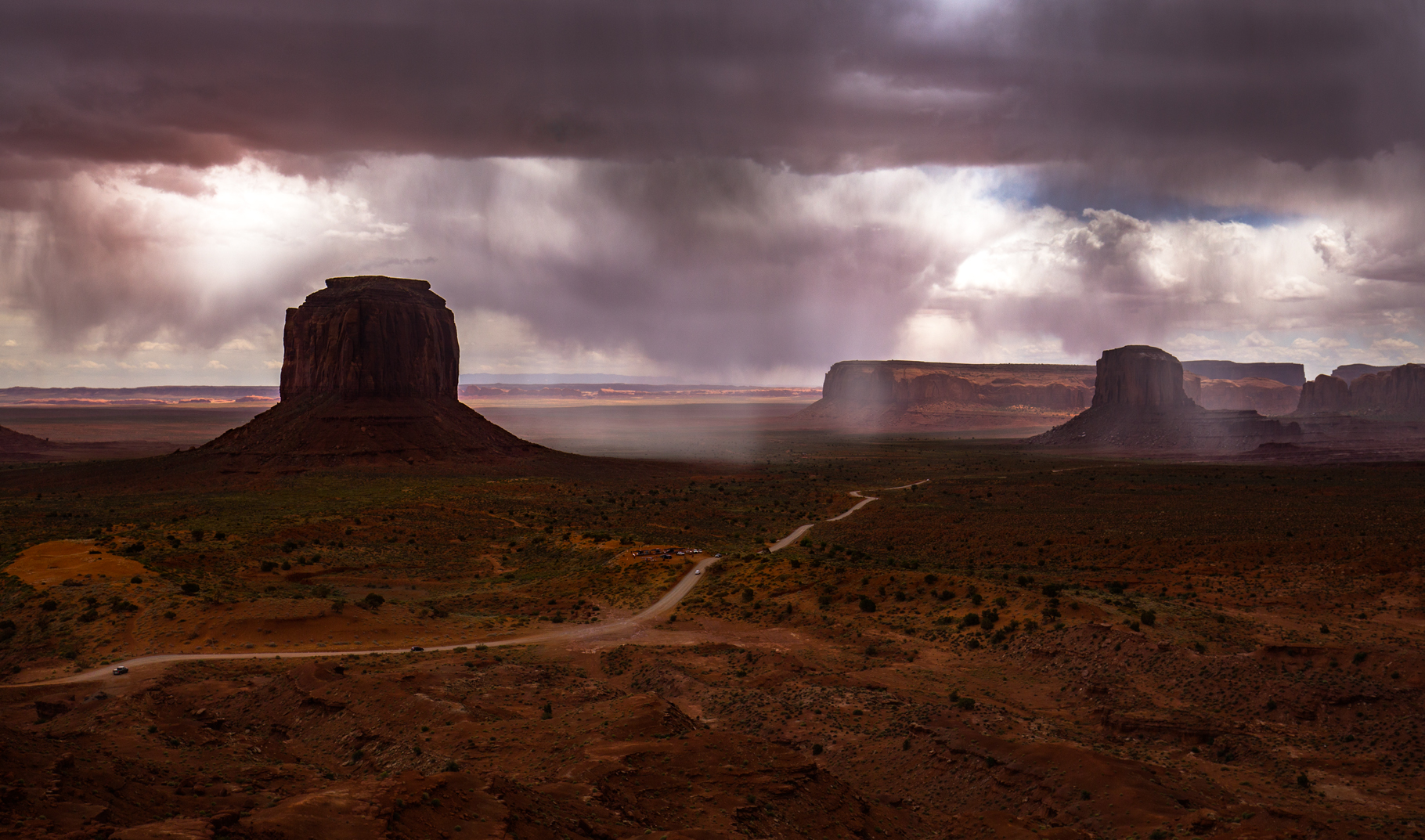 Rain over Monument Valley