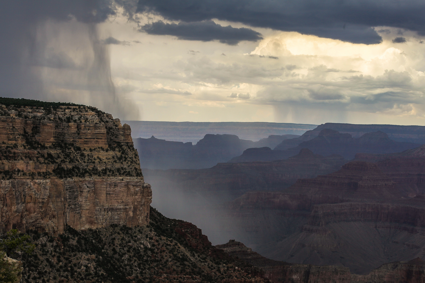 rain over the grand canyon