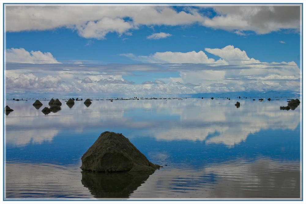 Rain over the salar de uyuni