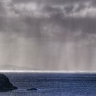 Rain showers over the Irish Sea