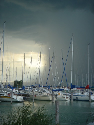 Rain wall on the lake