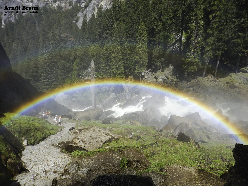 Rainbow at Mist Trail in Yosemite National Park