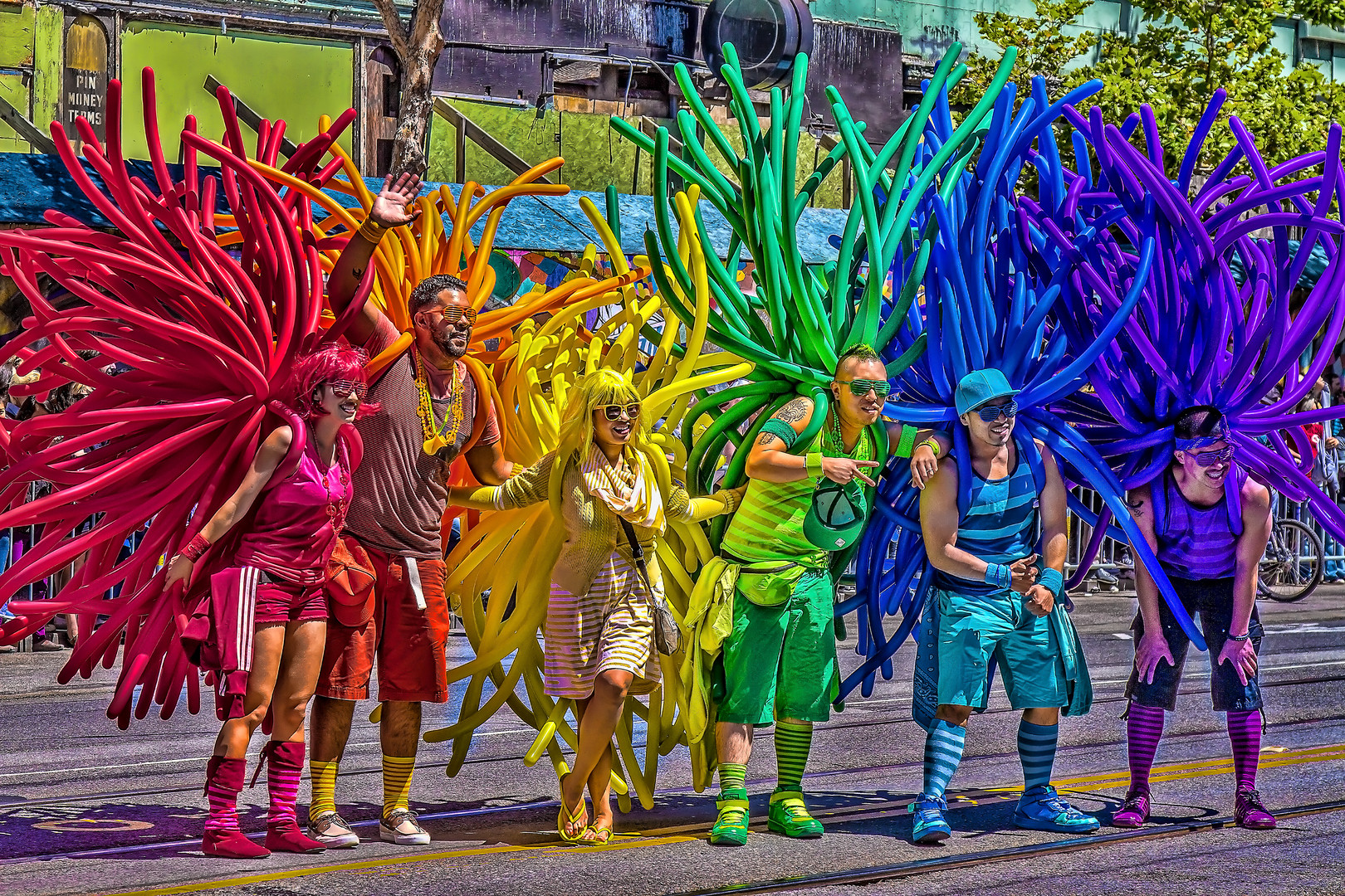 Rainbow balloons