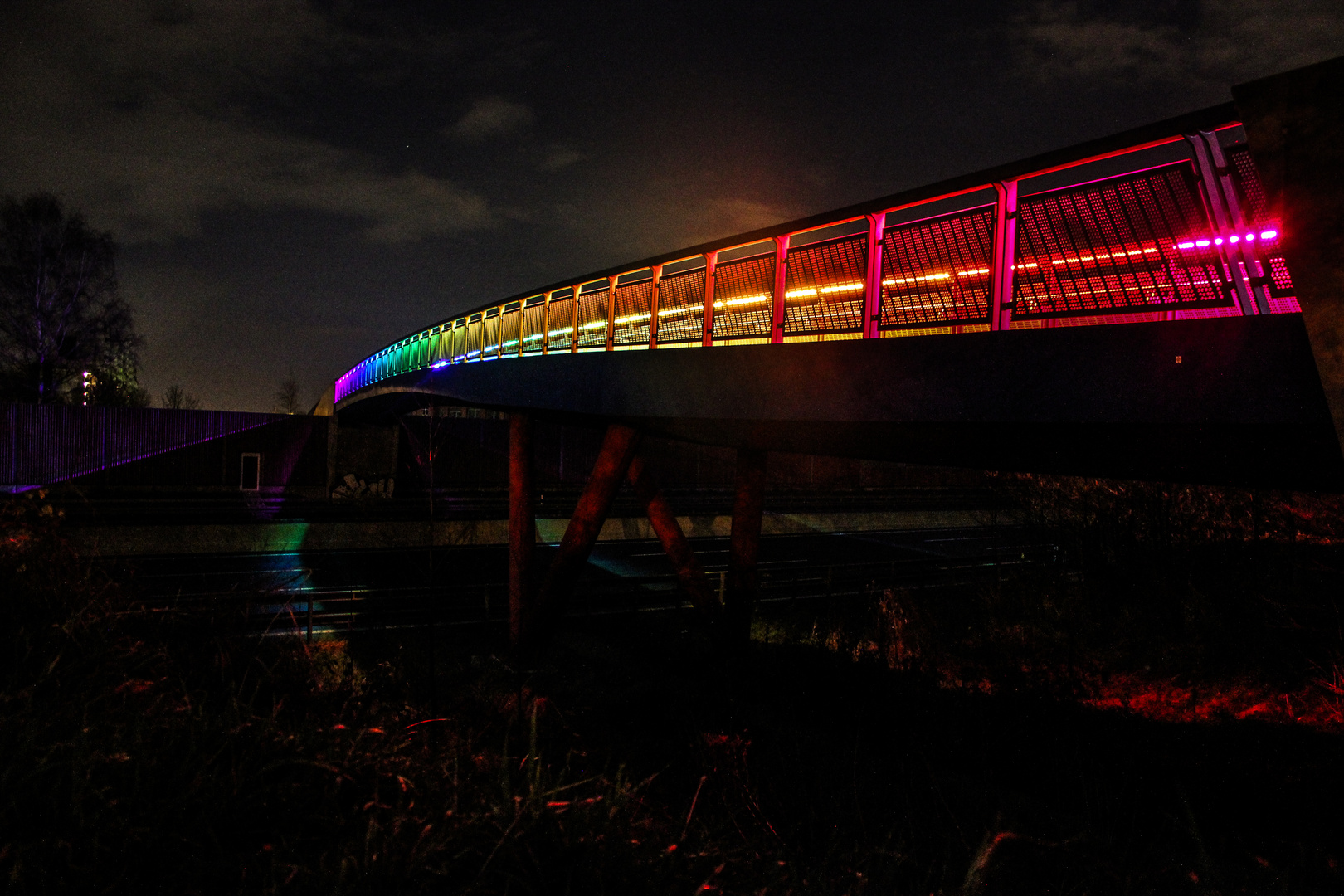 Rainbow Bridge at night