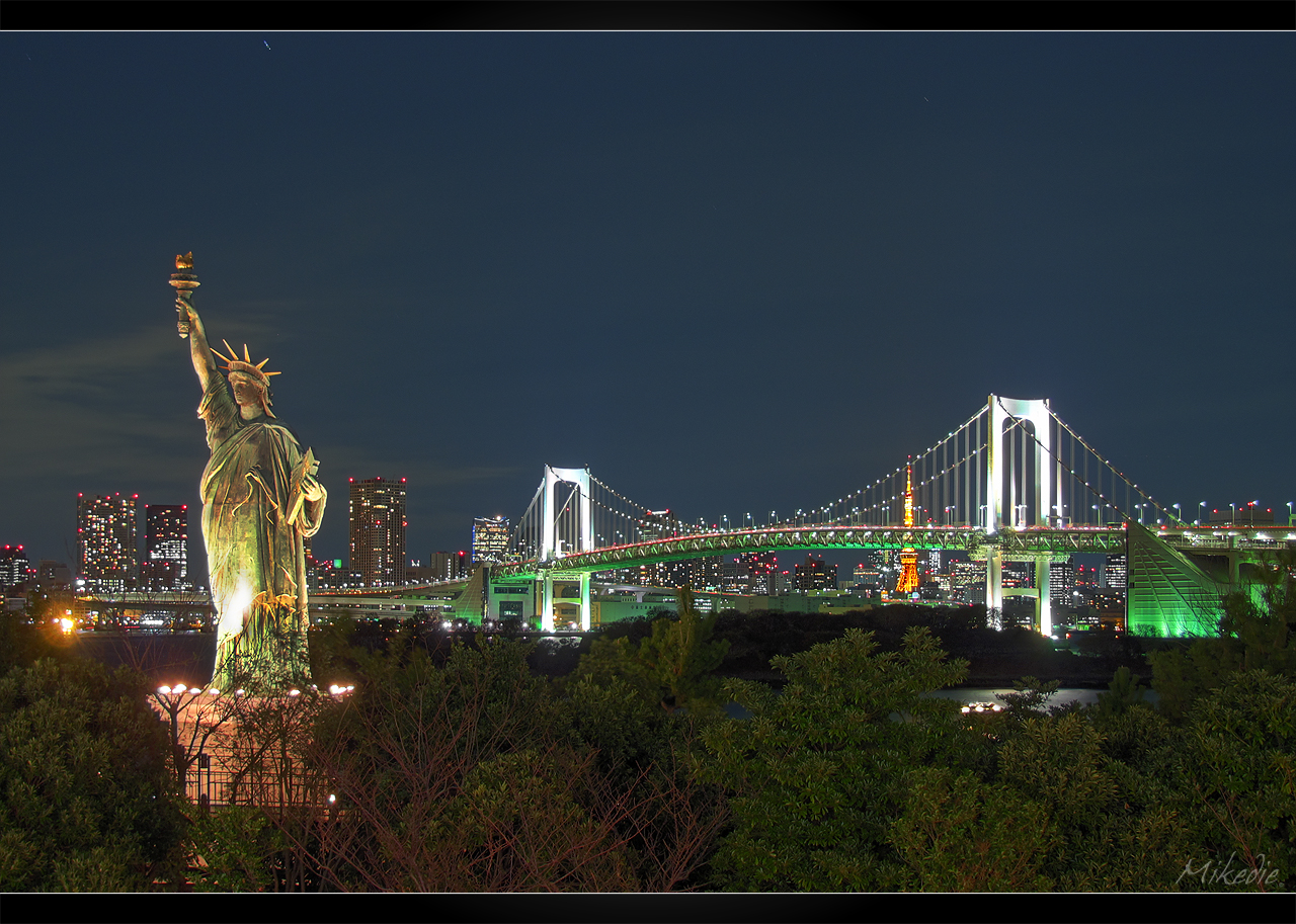 Rainbow bridge at Night