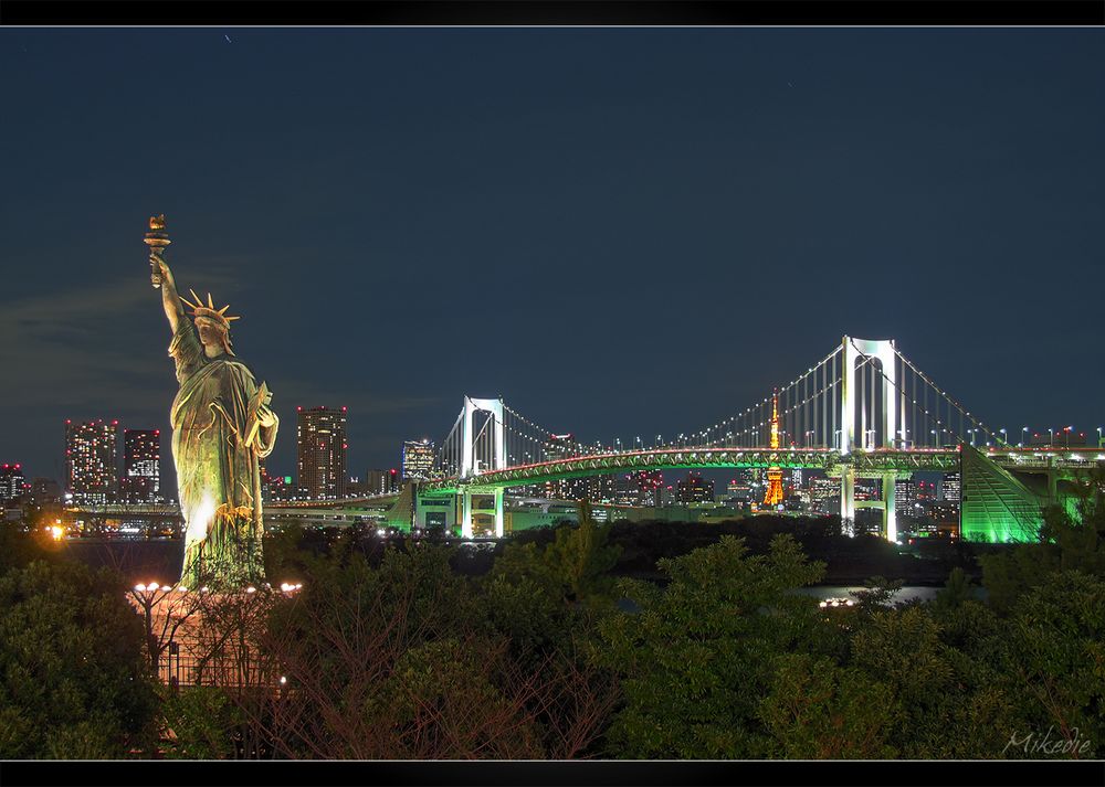 Rainbow bridge at Night