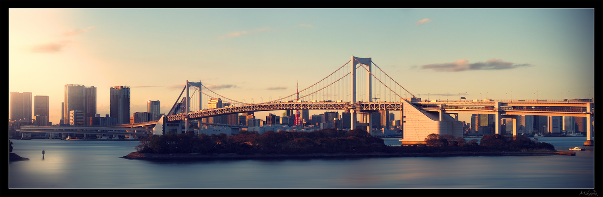 Rainbow bridge Tokyo panorama