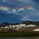 Rainbow colors above Gallison Lake