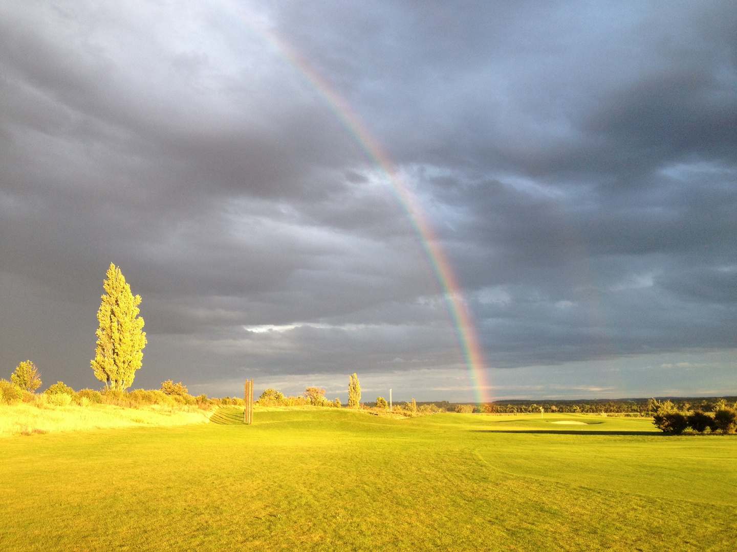 Rainbow Over Golf Course