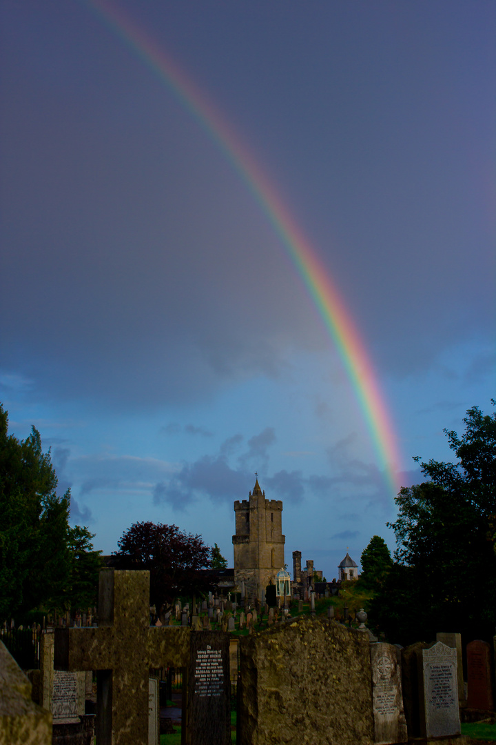 Rainbow over Old Town Cemetery, Stirling
