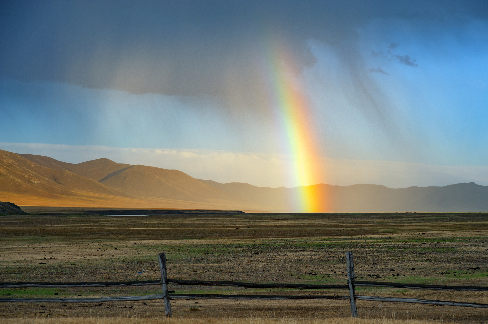 Rainbow over the steppe 