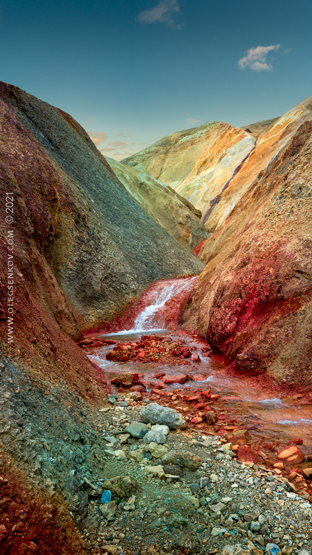 Rainbow volcanic Landmannalaugar mountains in Iceland