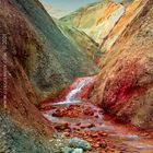 Rainbow volcanic Landmannalaugar mountains in Iceland