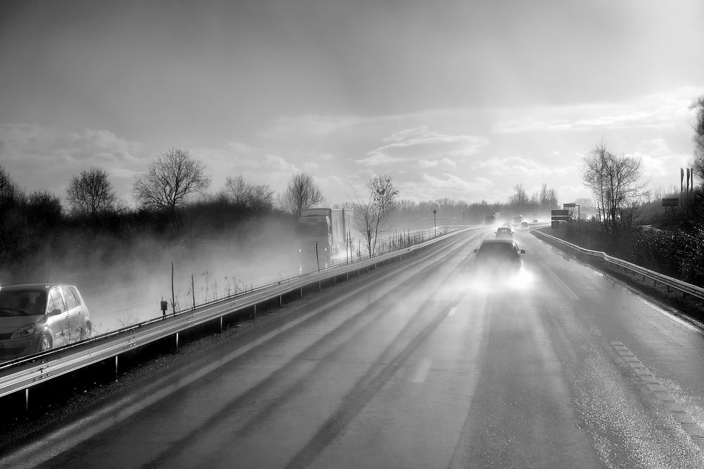 rainy road to Strasbourg