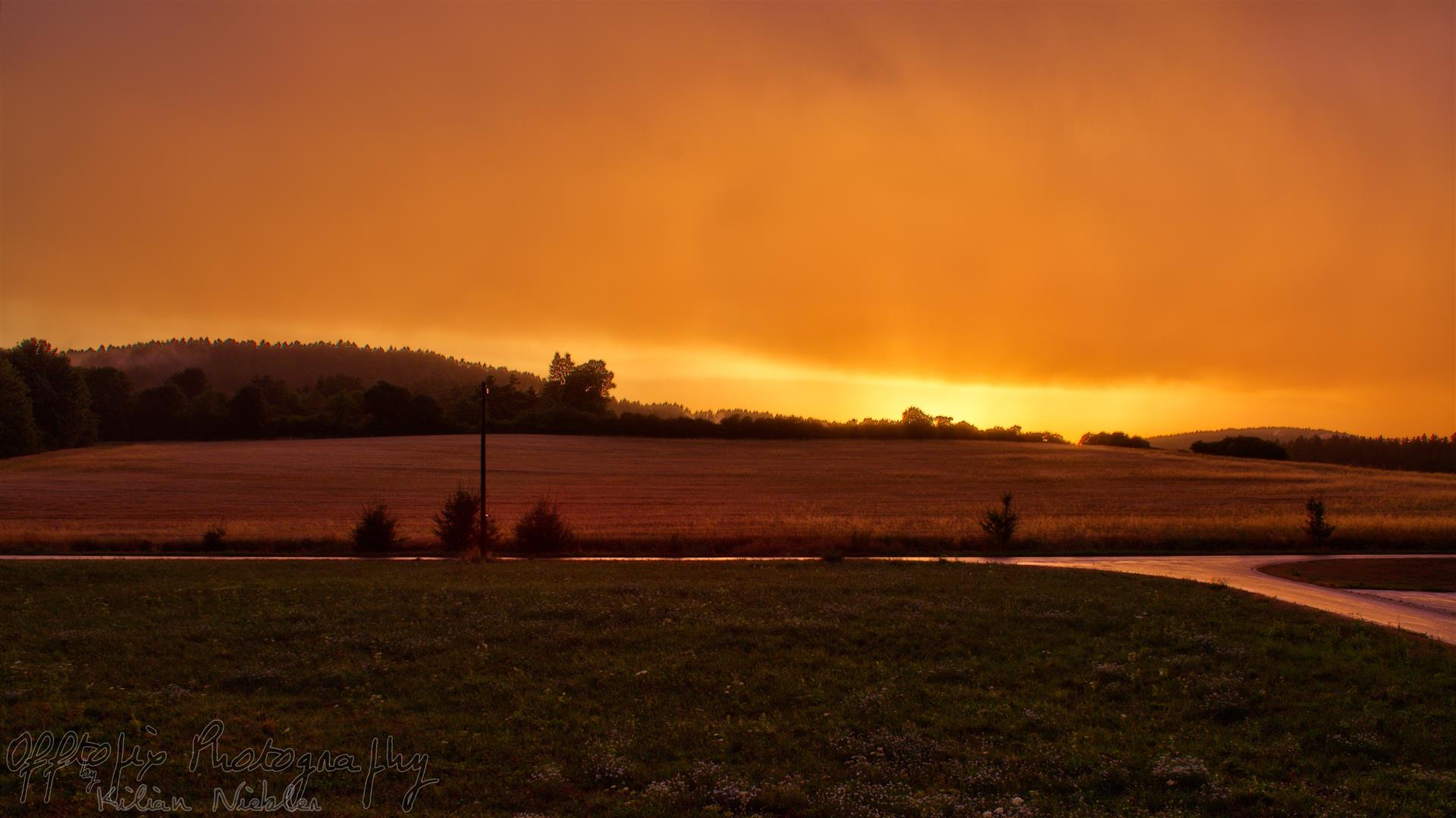 rainy sundown