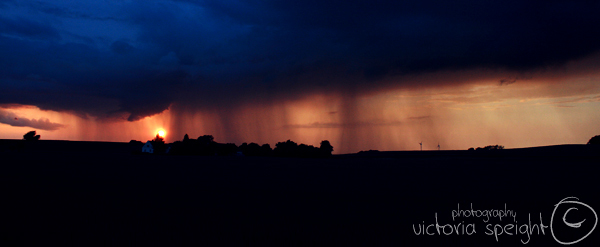 Rainy sunset