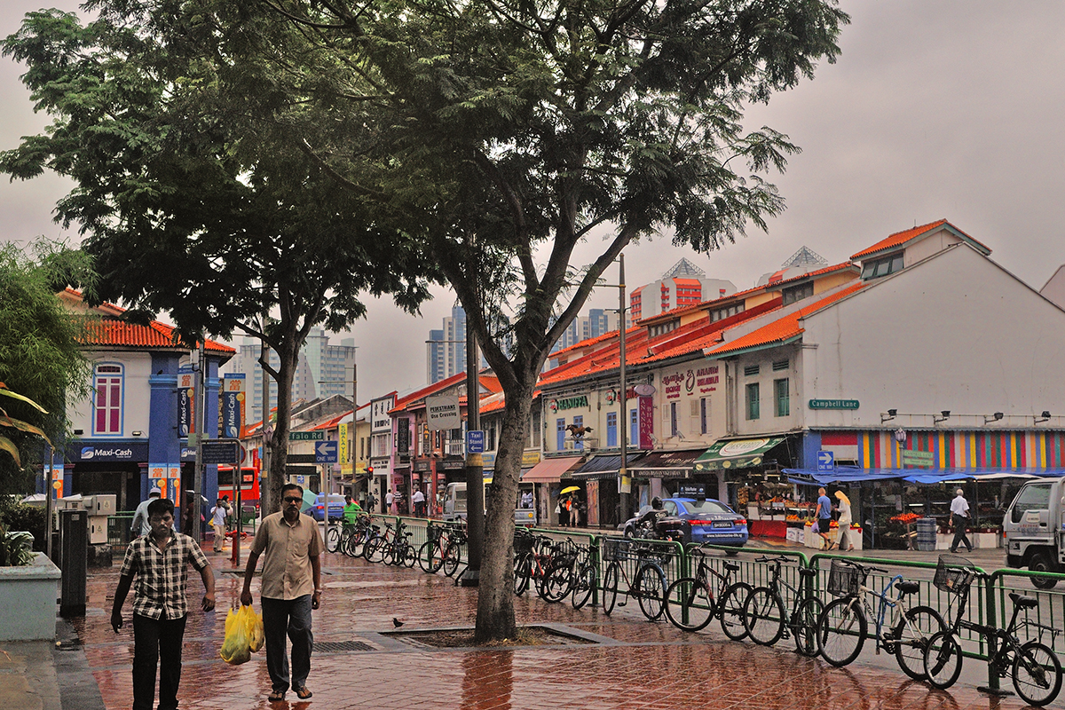 Rainy weather in Little India