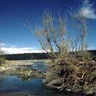 Rakaia River Flußbett in der Nähe von Mount Hutt