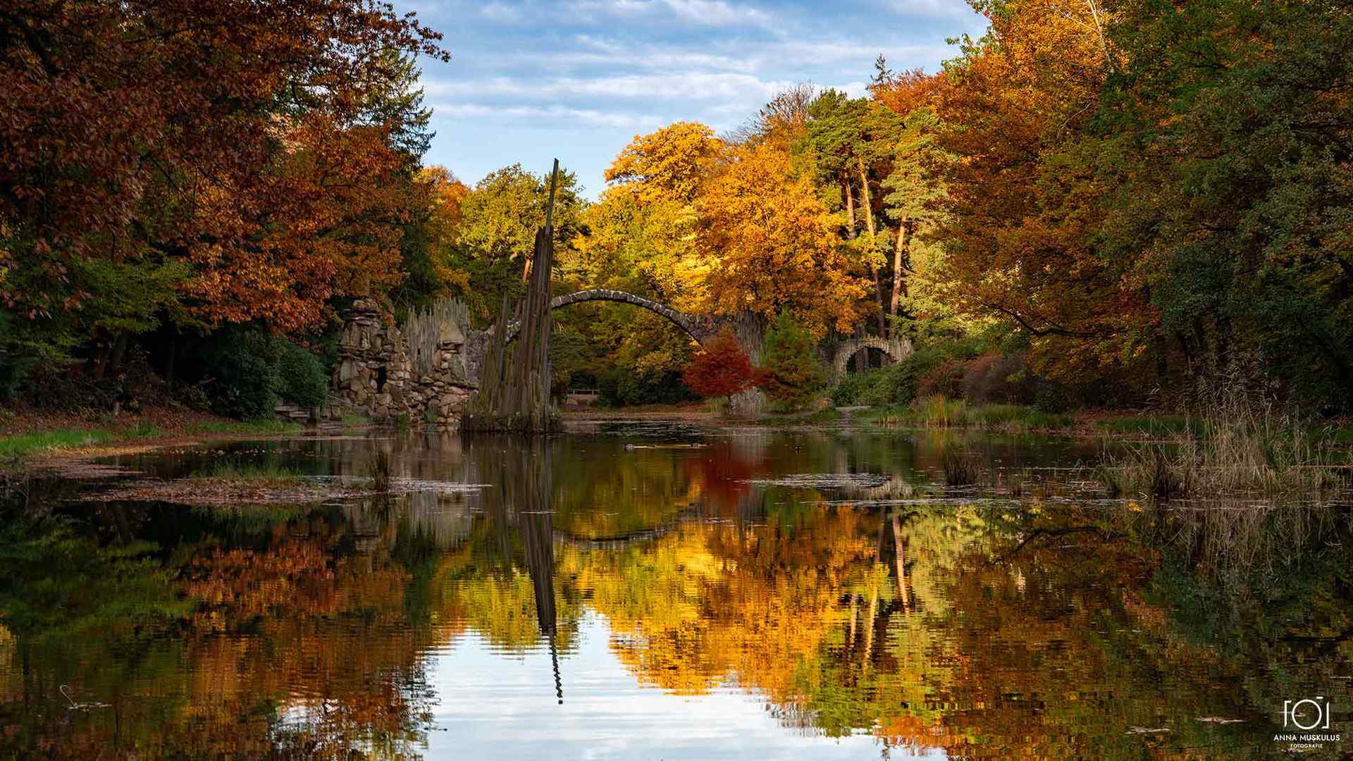 Rakotz bridge in the fall