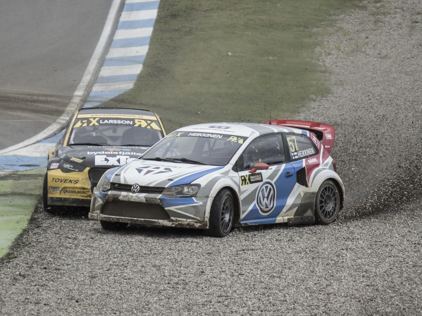 Rallycross, Toomas Heikkinen und Robin Larsson auf Abwegen