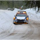 Rallye durch verschneite Wälder