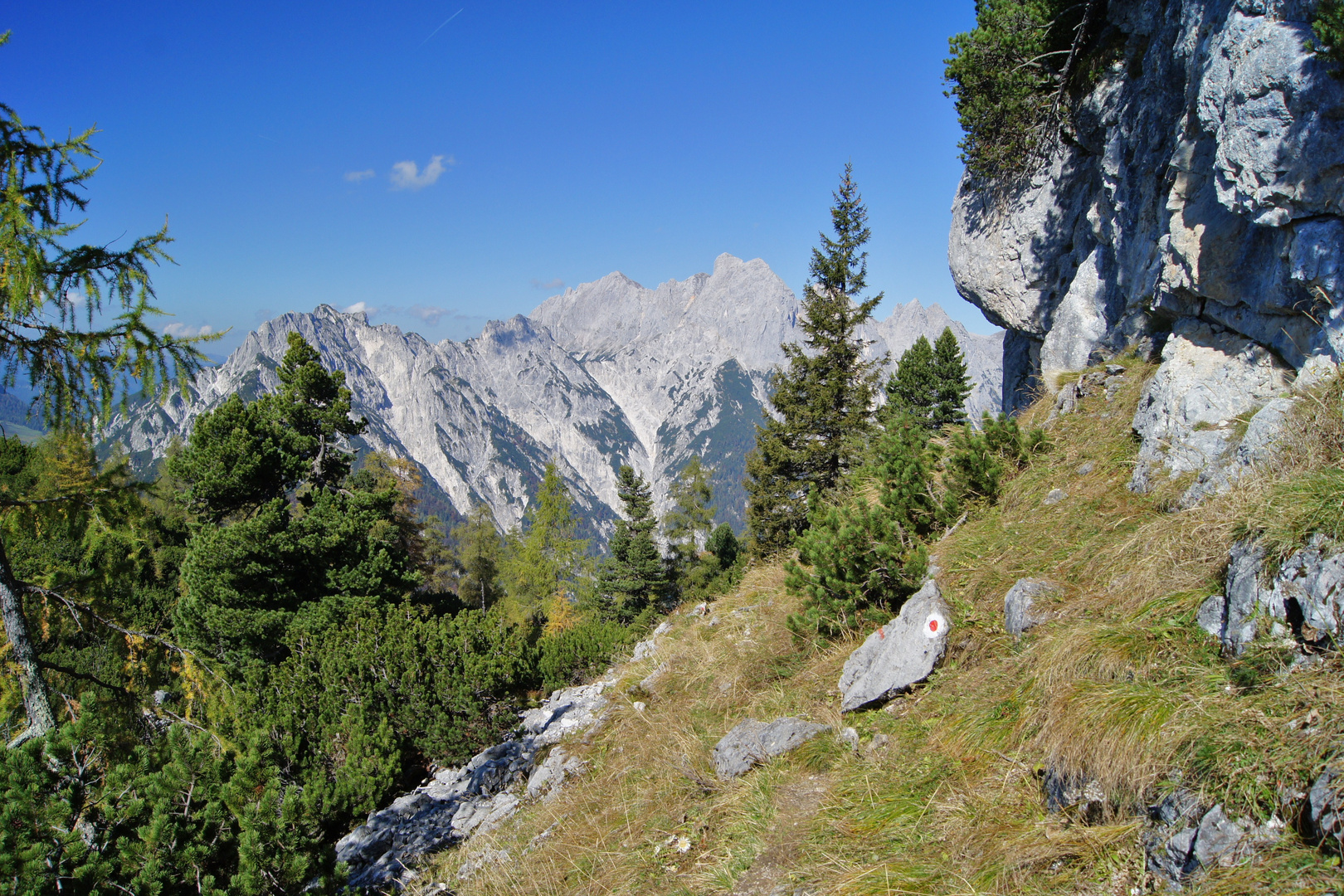 Ramsauer Dolomiten von der Mooswand am Weg zum Kammerlinghorn