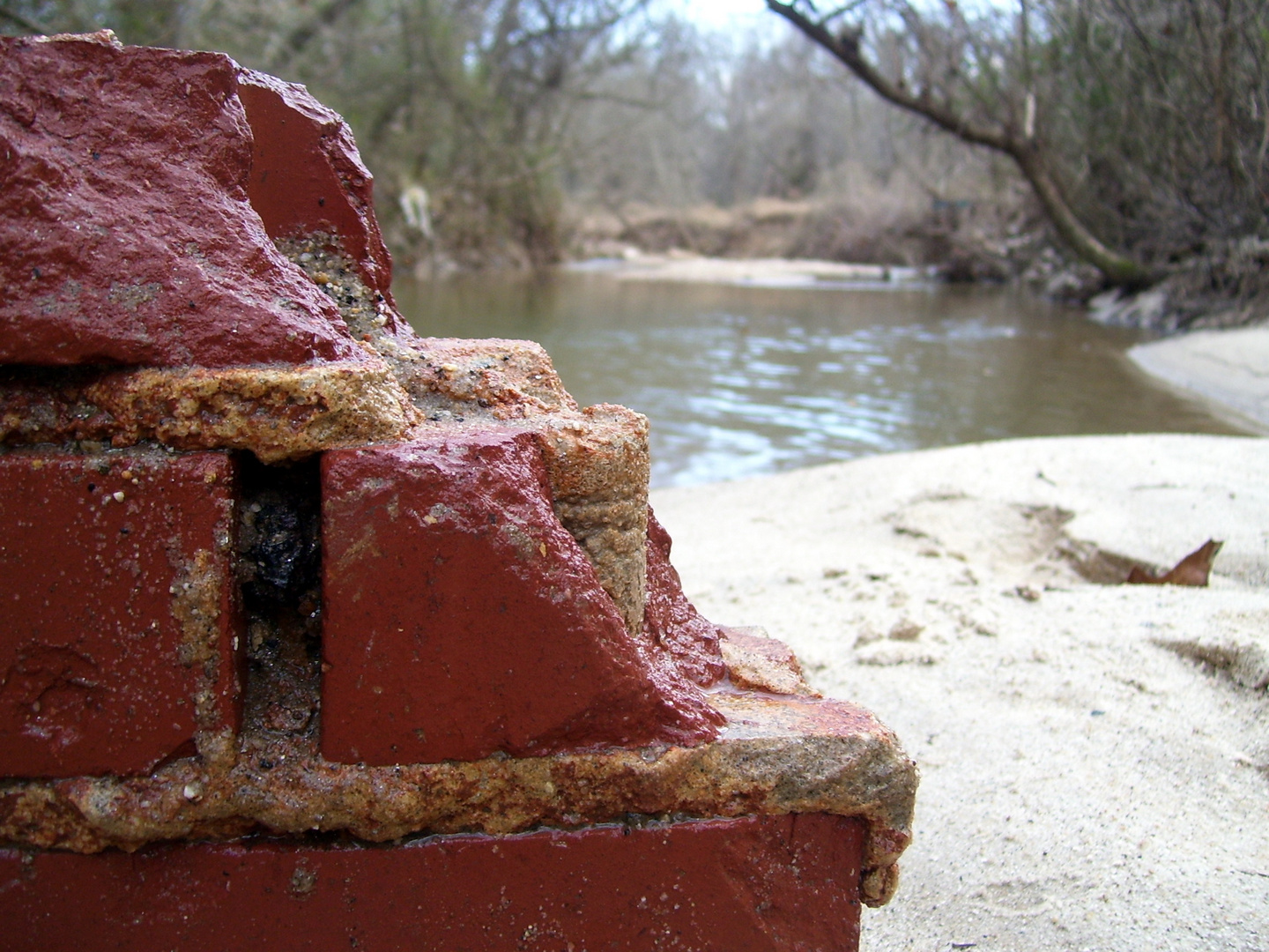 random part of a brick wall i found on the creek