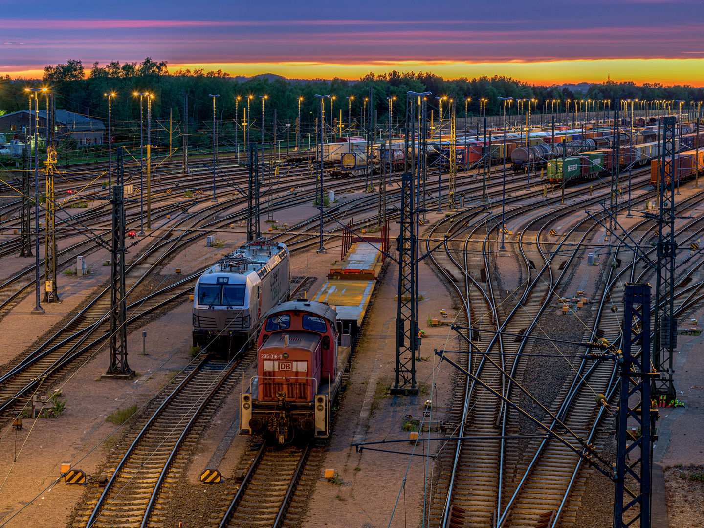 Rangierbahmhof Maschen - Sonnenuntergang