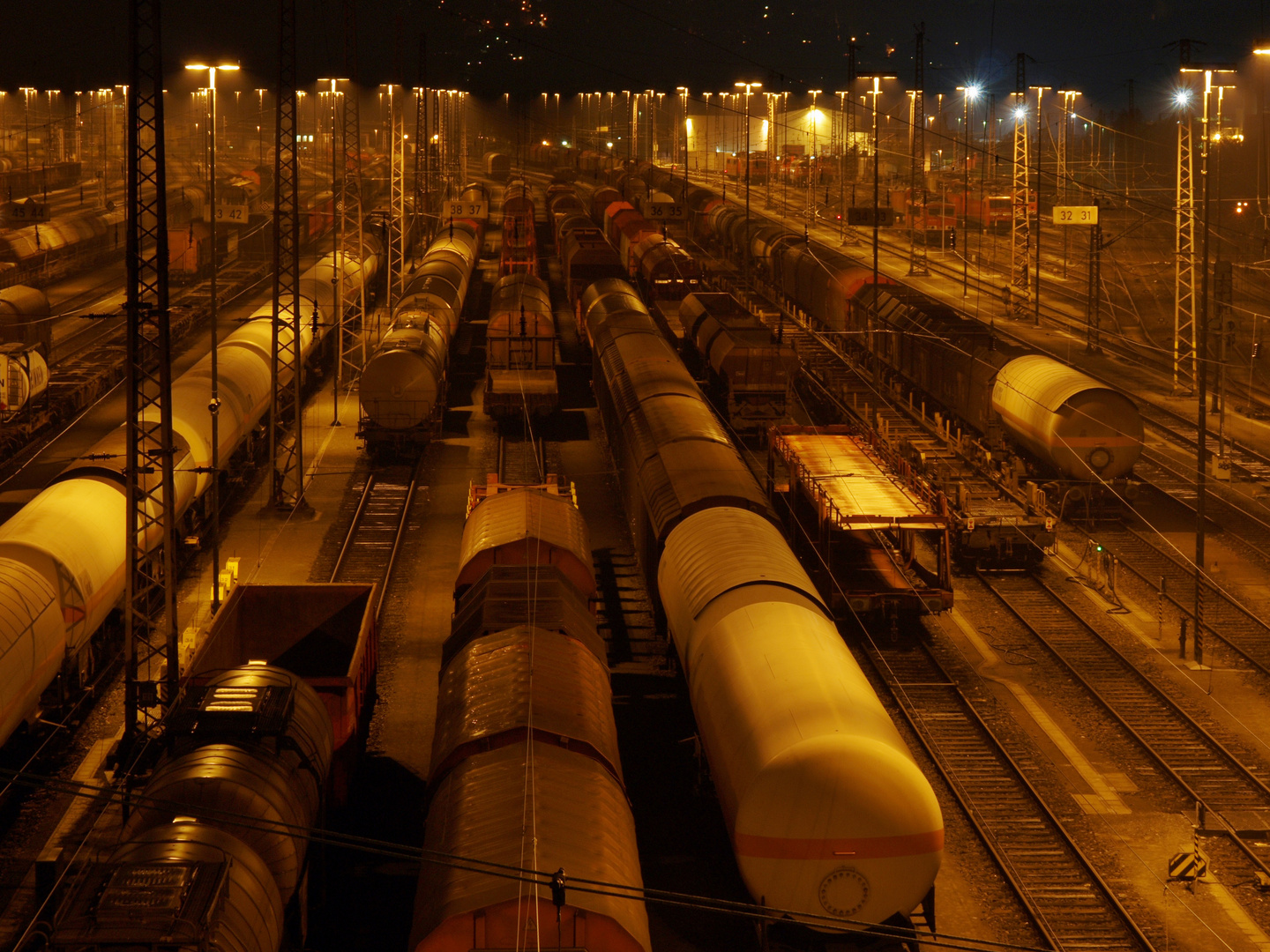 Rangierbahnhof Hagen Vorhalle bei Nacht