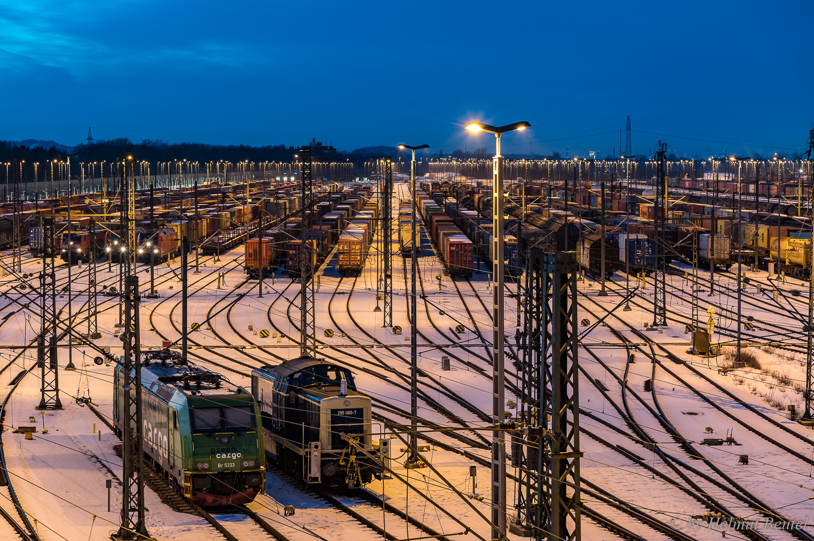 Rangierbahnhof im Winter