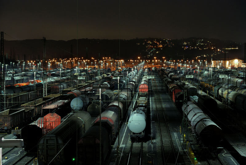 Rangierbahnhof in Hagen bei Nacht