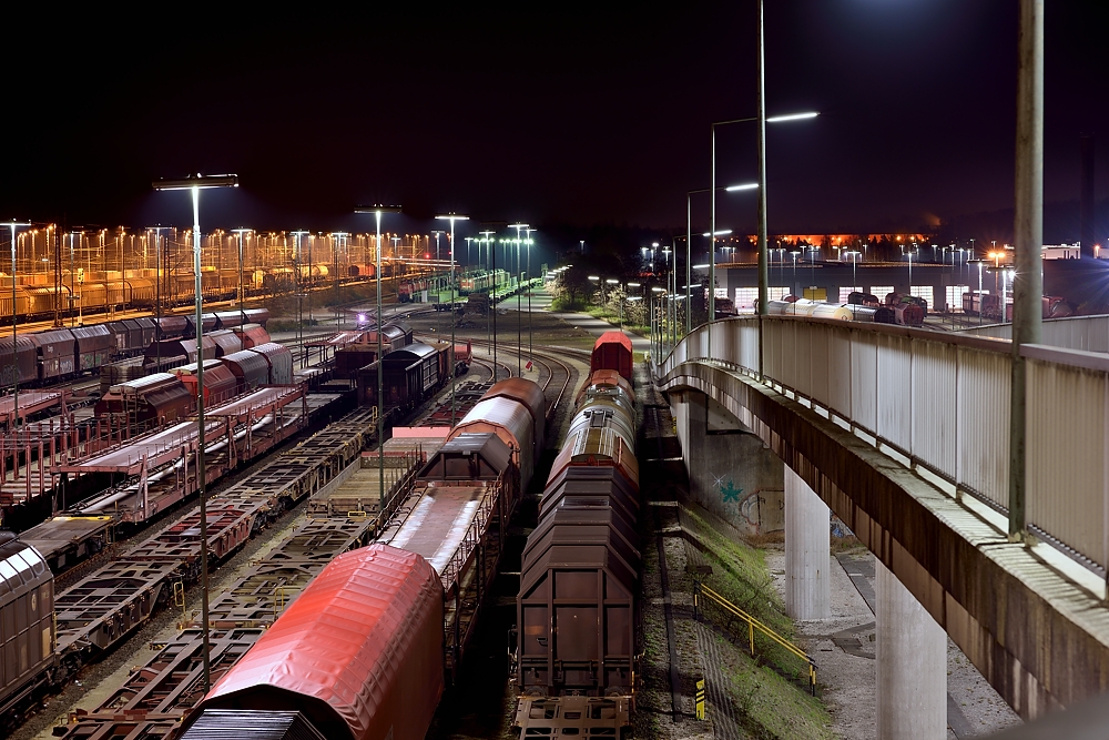 Rangierbahnhof Maschen bei Nacht