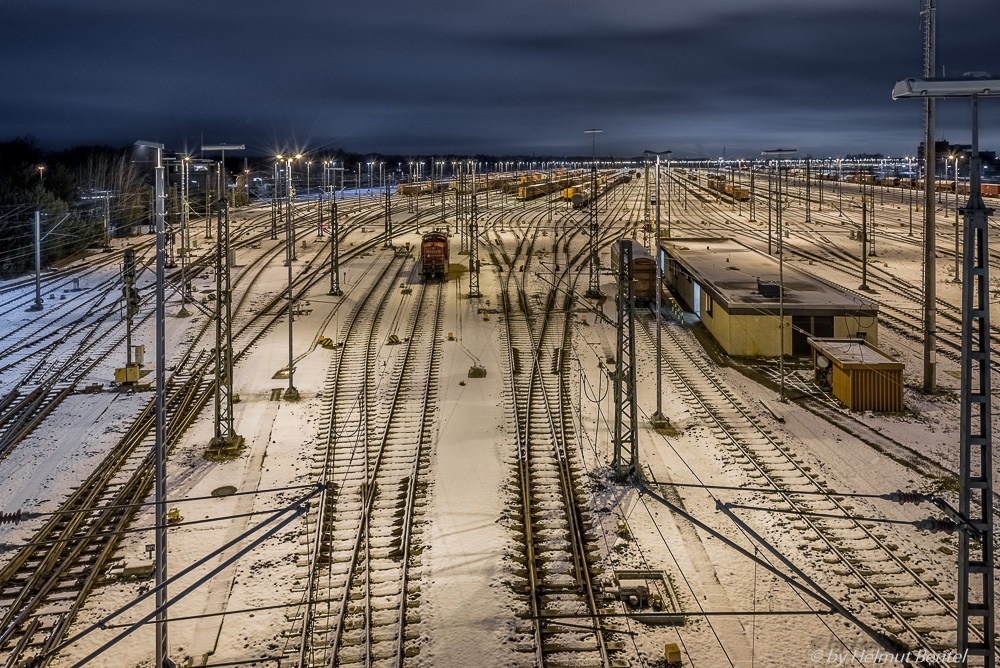 Rangierbahnhof Maschen @ night - auch hier ist nicht so viel los.