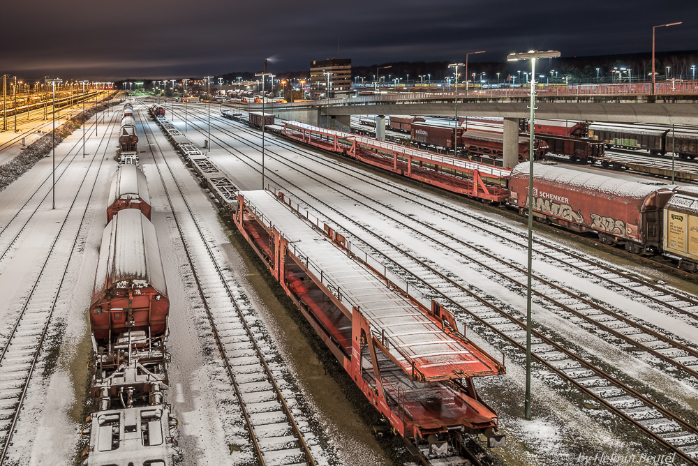 Rangierbahnhof Maschen @ night - der erste Schnee