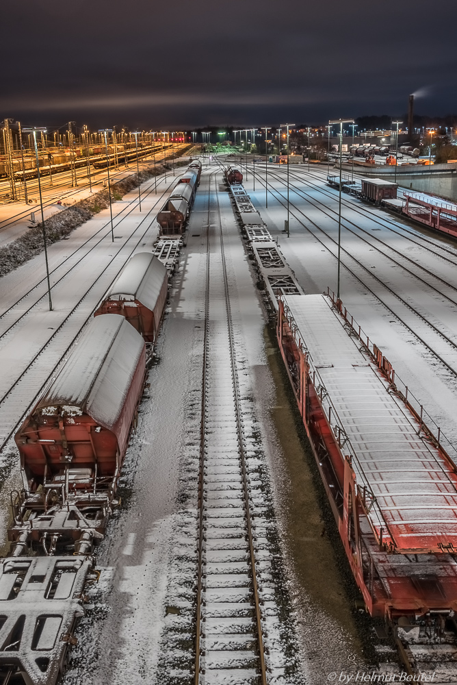 Rangierbahnhof Maschen @ night - nicht viel los.