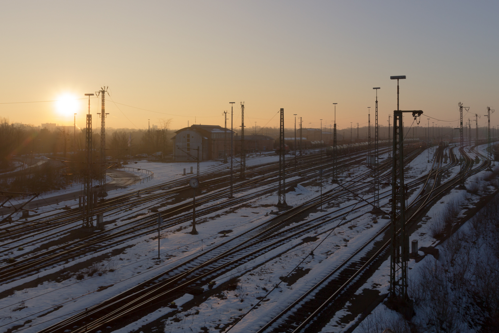 Rangierbahnhof München - Sonnenuntergang